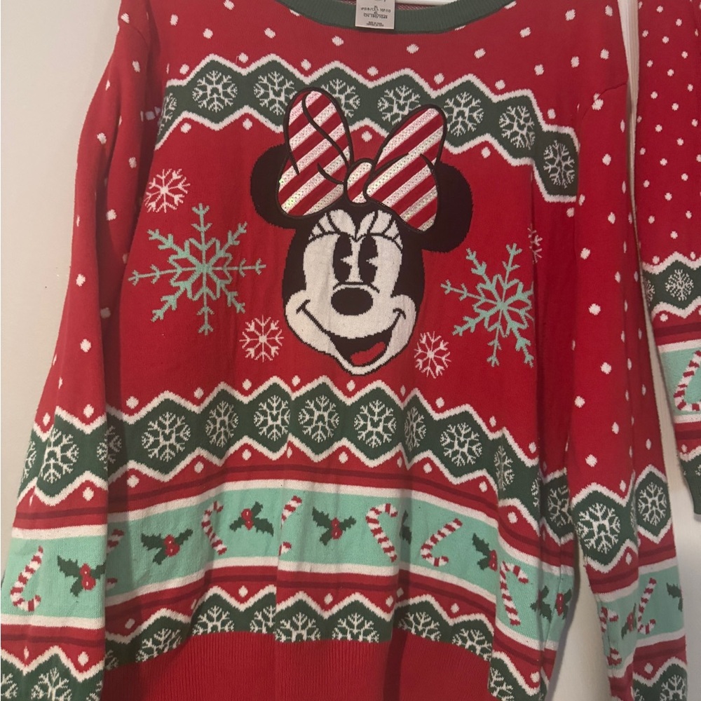 Disney Parks Minnie Mouse Christmas Holiday ugly sweater. XL